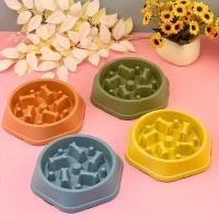 ราคา ชามอาหารสัตว์เลี้ยง ลดการสำลัก สุขภาพดีขึ้น ชามลดการกินเร็ว ฝึกให้ทานช้าลง ชามกันมูมมาม สุนัข แมว G0151 (40208118496)