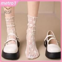 ราคา ถุงเท้าผู้หญิง ถุงเท้าเจ้าหญิงสีขาวบาง ถุงเท้าลูกไม้ดอกไม้สีขาว ถุงเท้าเจน เมโทร1 (52950164820)