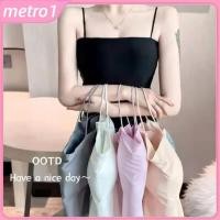 ราคา เสื้อชั้นในสายเดี่ยวไร้ตะเข็บ ยืดหยุ่น นุ่ม สำหรับผู้หญิง เสื้อกล้ามไร้สายแบบมีฟองน้ำ Metro1 (43375843039)