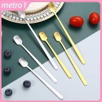 ราคา ช้อนทองทรงสี่เหลี่ยมด้ามยาว ช้อนกาแฟสแตนเลส ช้อนแก้ว ช้อนคนสร้างสรรค์ ช้อนขนม เมโทร 1 (46850711881)