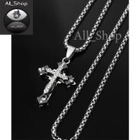 ราคา สร้อยคอแฟชั่นเกาหลี สร้อยคอไม้กางเขน สร้อยคอเลสแท้ (15360385900)