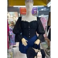 ราคา Maharani เสื้อชีฟองสาวอวบหน้าV ClothingWomen อก40 46 T104เสื้อชีฟอง (27624977226)