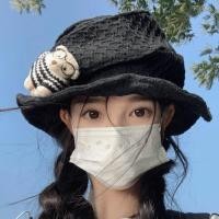 ราคา BEINIAN สไตล์ญี่ปุ่นสีดํา All Match อารมณ์ Cloud หมวก Niche Design Feel Bucket หมวกหญิงใบหน้าเล็กไม่สมมาตรหมวกอ่าง (43065833612)