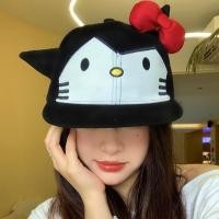 ราคา BEINIAN Y2K สไตล์ Spoof การ์ตูน kitty Cat Bow แบน Brim หมวกหญิง Hip Hop สาวร้อนเบสบอลหมวก (42110460485)
