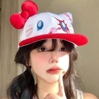 ราคา BEINIAN หมวกคิตตี้น่ารักหมวกเบสบอลหญิงปีกกว้างหัวใหญ่เส้นรอบวงฮาร์ดหมวกด้านบน (40913608526)
