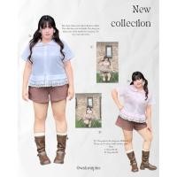 ราคา WP0048 พร้อมส่ง เสื้อคอบัวแต่งระบายลูกไม้ (40056647059)