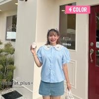 ราคา WP0026 เสื้อเชิ้ตปักที่ปก แต่งลูกไม้ ผ้าต่างประเทศน่ารักมาก (24813029555)