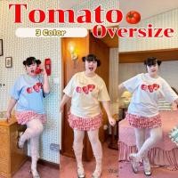 ราคา Walarat เสื้อ Oversize Tomato มะเขือเทศสีแดงน่ารัก เสื้อยืดคอกลมงานสกรีนรีดทับได้ (28263905573)