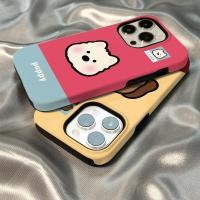 ราคา ฟิล์มเคสโทรศัพท์แบบสองในหนึ่ง เข้ากันได้กับ iPhone 14 15 16 Pro Max 14 15 Plus 7 Plus 8 Plus โทรศัพท์ 11 12 13 Pro Max iPhone 11 12 13 Pro 7 Plus 8 Plus Apple XS Max สุนัขพันธุ์พิงค์บลูเวสต์ไฮแลนด์สีแ