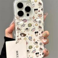 ราคา เคสใสสำหรับ iPhone 16 Pro Max 15 11 14 XR 13 12 Pro Max 8 7 6 6S Plus X Xs Max Se 2020 13 12 11 เคสซิลิโคนนุ่มสีขาวครีม IMD กันกระแทกเคสโทรศัพท์รูใหญ่ระบายความร้อนอนิเมะ Ins เคสป้องกันเต็มรูปแบบ Xiaox