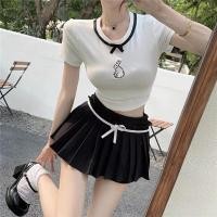 ราคา กระโปรงจับจีบเอวสูง ผูกโบว์หวาน กระโปรงทรงเอ และเลกกิ้งเพื่อป้องกันการสัมผัส (25864477372)