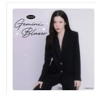 ราคา FLAT2112 FW0047 GEMINI BLAZER เบลเซอร์แขนยาว สูทสีดำ ทำงาน สูทแฟชั่น (24720610872)