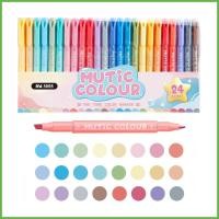 ราคา ชุดปากกาเน้นข้อความ 24 ชิ้นปากกาเน้นข้อความโรงเรียนคละสีเครื่องหมายปลายคู่อุปกรณ์เครื่องเขียนสําหรับนักเรียน dyrfth (40415236834)