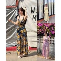 ราคา GOODLUCKSHOP GLS 2449 เดรสยาวผ้าชีฟองลายดอก เน้นผ้าพริ้วใส่สบาย ชุดเที่ยวทะเล ชุดไปทะเล คาเฟ่ ชุดเที่ยวซัมเมอร์ (26427730994)