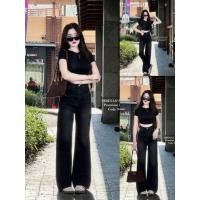 ราคา SIRINAN STUDIO SRN 9415 2 JEANS กางเกงยีนส์รุ่นใหม่ ทรงกระบอกสีดำฟอก เนื้อยีนส์หนานุ่ม (43068093154)