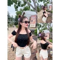 ราคา SOMTAWIN STW 81235 JEANS กางเกงขาสั้นงานนำเข้า ผ้าดีมากกกกกให้10 10 10เลยค่า พร้อมเข็มขัดสไตล์ Hermès สวยนำเทรนด์แบ (44109431670)