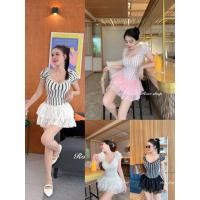 ราคา ONTOP OT 77885 ชุดเซท 2 ชิ้น เสื้อแขนตุ๊กตาแต่งลูกไม้กางเกงกระโปรงลูกไม้ พอดีตัว สวยแพงมาก น่ารัก น่ารัก (44103310040)