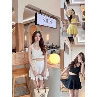 ราคา SHEENY SN 4302 เซต 2ชิ้น ทรงสวย เสื้อผูกโบวคอมีซับใน กระโปรงมีซับในเป็นกางเกง ผ้ายืดลายดอกมีเท้กเจอลายผ้านูนๆ (41501742785)