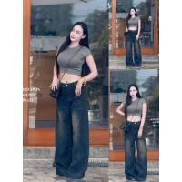 ราคา SOMTAWIN STW 8321 JEANS กางเกงยีนส์กระบอกใหญ่ปลายขาม้า ผ้าไม่ยืด สีสนิมเขียวสวยมาก ใส่แล้วขับผิว เนื้อผ้าดีใส่แล้ว (40753863306)