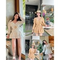 ราคา GOODLUCKSHOP GLS 8808 มินิเดรส ดีเทลเก๋ๆ ทรงนี้ใส่ออกมาน่ารักมาก ชุดเที่ยวทะเล ชุดไปทะเล คาเฟ่ ชุดเที่ยวซัมเมอร์ (28914123997)