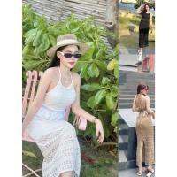 ราคา GOODLUCKSHOP GLS 5655 เสื้อผูกคอผูกหลังปรับขนาดตัวได้เลย กระโปรงมีซิปข้างนะคะ ชุดเที่ยวทะเล ชุดไปทะเล คาเฟ่ (27915386636)