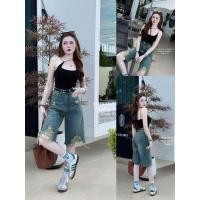 ราคา SIRINAN STUDIO SRN 9319 JEANS กางเกงยีนส์ทรงจอร์จสนิมนวล แต่งขาดสายฝอยสายเท่ห์ ทรงสวยมากรุ่นนี้จับแมทช์ได้หลายลุค (27835724359)