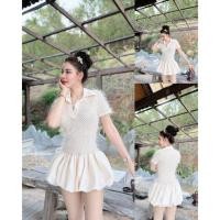 ราคา GOODLUCKSHOP GLS 9218 มินิเดรส มินิใจ ผ้ามีทิคเจอร์เป็นลูกไม้ที่มีขนๆ ผ้าจะเป็นเนื้อยืดนะคะ (27731770222)