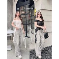 ราคา SHEENY SN 8097 เสื้อทรงเปิดไหล่ปิดแขนระบายลุกไม้ ชุดเที่ยวทะเล ชุดไปทะเล ชุดเที่ยวคาเฟ่ ชุดเที่ยวซัมเมอร์ (27278065625)