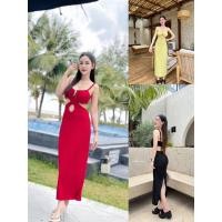 ราคา GOODLUCKSHOP GLS 9909 เดรสมีลูกเล่นอีกแล้วค่าา ทรงไขว์หน้า ชุดเที่ยวทะเล ชุดไปทะเล คาเฟ่ ชุดเที่ยวซัมเมอร์ (27165396802)