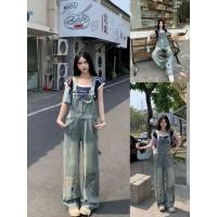ราคา WSHOP WS 2333 JEANS เอี้ยมยีนส์ขายาวแต่งกระเป๋าด้านหน้า สกรีนลายน้องหมาตรงขา น่ารักมาก สายเอี้ยมปรับระดับได้ (27035819904)