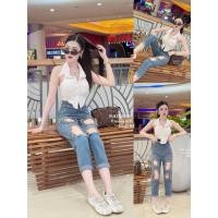 ราคา SIRINAN STUDIO SRN 812 JEANS กางเกงยีนส์ ทรงบอยมาแล้วจ้าาาา เอวสูงผ้าไม่ยืด แต่งขาดเซอร์ (24777582113)