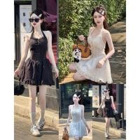 ราคา GOODLUCKSHOP GLS 1144 มินิเดรส ผ้าคอตตอนฉลุ เหมาะกับซัมเมอร์บ้านเรามากๆ ดีเทลแต่งลูกไม้ช่วงหน้าอก กระดุมมุก (24741766810)