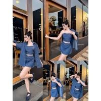 ราคา THANYATHEP TYT 13857 เซท3ชิ้น เซทนี้จึ้งๆเลยแม่ เสื้อเกาะอกตัว เชิ้ตยีนส์ มาพร้อมกระโปรงเอวต่ำ (53951233160)