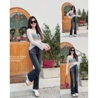 ราคา SIRINAN STUDIO SRN 9201 JEANS ขาม้าสวยมาก มีความเป็นสีดำไฮโซ แต่บหนวดแต่งเฟดได้สวยมากๆ ผ้ายืดเอวสูงเก็บพุง (27269317269)