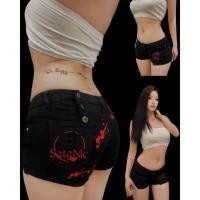 ราคา WSHOP WS 2238 JEANS กางเกงยีนส์ผ้ายืดเอวต่ำ สีดำ สกรีนลายตัวหนังสือ สีแดง หน้าหลัง ผ้านุ่มเด้ง ใส่สบาย (27129451248)