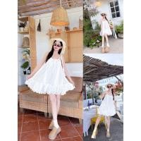 ราคา GOODLUCKSHOP GLS 10834 เดรสผ้าลูกไม้คอตตอนตอบโจทย์มากกก ดีเทลน่ารักๆ สายเดี่ยวมีความถักเปีย ทรงนี้ใส่ออกมาได้ (43204001014)