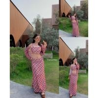 ราคา งานเซต 3 ชิ้น เสื้อคลุม เสื้อสายเดี่ยวแต่งขอบ ลูกไม้มาพร้อมกระโปรง ผ้้าซีทูมีซับในสวยไม่ซ้ำ (27776745203)