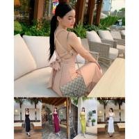 ราคา GOODLUCKSHOP GLS 0073 เดรสดีเทลเก๋เก๋ ด้านหลังสายไขว์ร้อยห่วง ชุดเที่ยวทะเล ชุดไปทะเล คาเฟ่ ชุดเที่ยวซัมเมอร์ (24637446722)