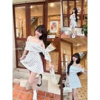 ราคา GOODLUCKSHOP GLS 49150 เดรสลุคนางเอกซี่รีย์ ดีเทลงานปาดไหล่ เพิ่มความเก๋ผูกโบว์ข้างไหล่ (41468054150)
