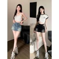 ราคา WSHOP WS 2595 JEANS กางเกงกระโปรงผ้ายืดเอวสูง มีกระเป๋าหน้า มีสองสีสีดำ และสียีนส์ ผ้านุ่มเด้งใส่สบาย (27280945204)