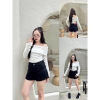 ราคา YME 21718 JEANS กางเกงยีนส์ขาสั้นรุ่นใหม่ ทรงเอวต่ำ ผ้ายีนส์เนื้อไม่ยืด ใส่สบายมากๆ ทรงสวยเป๊ะ (29690540054)