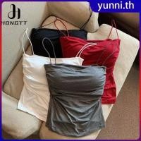 ราคา เสื้อกล้ามสไตล์เกาหลี เสื้อชั้นในสาวอวบ เข้ารูปสวย เสื้อกล้ามสั้น สายเดี่ยว แฟชั่นสตรี สายเดี่ยวบาง Yunni th (55351054984)