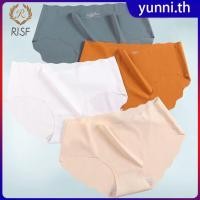ราคา กางเกงชั้นในผ้าไหมน้ำแข็งเอวกลางไร้ตะเข็บ สีทึบ กางเกงชั้นในผู้หญิง นุ่ม สบาย ขอบคลื่น กางเกงชั้นในไร้ตะเข็บ Yunni th (50101174766)