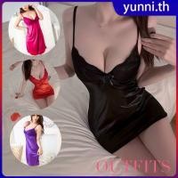 ราคา ชุดเดรสผู้หญิงสุดฮอต ชุดนอนผ้าซาตินเนื้อนุ่ม สายเดี่ยว ลูกไม้ ชุดชั้นใน ชุดนอนโบว์ ชุดนอนผู้หญิง ชุดนอนเรียบหรู เดรส เสื้อคลุมเกาะอก Yunni th (50401331838)