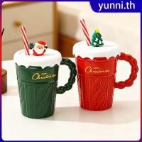 ราคา แก้วมัคเซรามิคลายคริสต์มาส 500 มล ดีไซน์ต้นคริสต์มาส แก้วน้ำเซรามิค ดีไซน์หรู พร้อมฝาปิดและหลอดดูด Yunni th (48401173728)