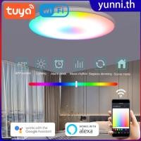 ราคา Tuya Wifi สมาร์ทไฟเพดาน 36w Rgb c w หลอดไฟ LED App ควบคุมด้วยเสียงทำงานร่วมกับ Alexa Google Home สำหรับห้องนั่งเล่นห้องนอน Yunni (21580963696)