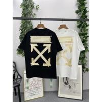 ราคา OFF WHITE อาร์โรว์แขนสั้นสีเหลือง พิมพ์โลโก้รอบคอ ผ้าฝ้ายแท้สำหรับผู้ชายและผู้หญิง ใส่สบายในสไตล์ลำลอง (53251328387)