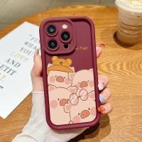 ราคา น่ารักการ์ตูนหมูสําหรับ OPPO F19 A74 A36 A83 A78 A1 A16K A55 F11 Pro Reno 5K 6 7 8T 8 PRO 11 A57 A58 กันกระแทก Angels eye ปกอ่อน (55850171051)