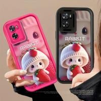 ราคา การ์ตูนสตรอเบอร์รี่รอบหมวกกระต่ายสําหรับ OPPO F19 A74 A36 A83 A78 A1 A16K A55 F11 PRO Reno 5K 6 7 8T 8 PRO 11 A57 A58 กันกระแทก Angels eye ปกอ่อน (42450166807)