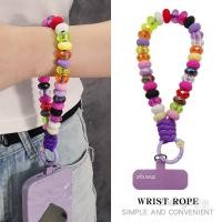 ราคา Boutique Hand Made Beaded โทรศัพท์มือถือ Lanyard ผู้หญิงกระเป๋าจี้ Dopamine ลูกปัดที่มีสีสันทอมือเชือกข้อมือ (43853115654)